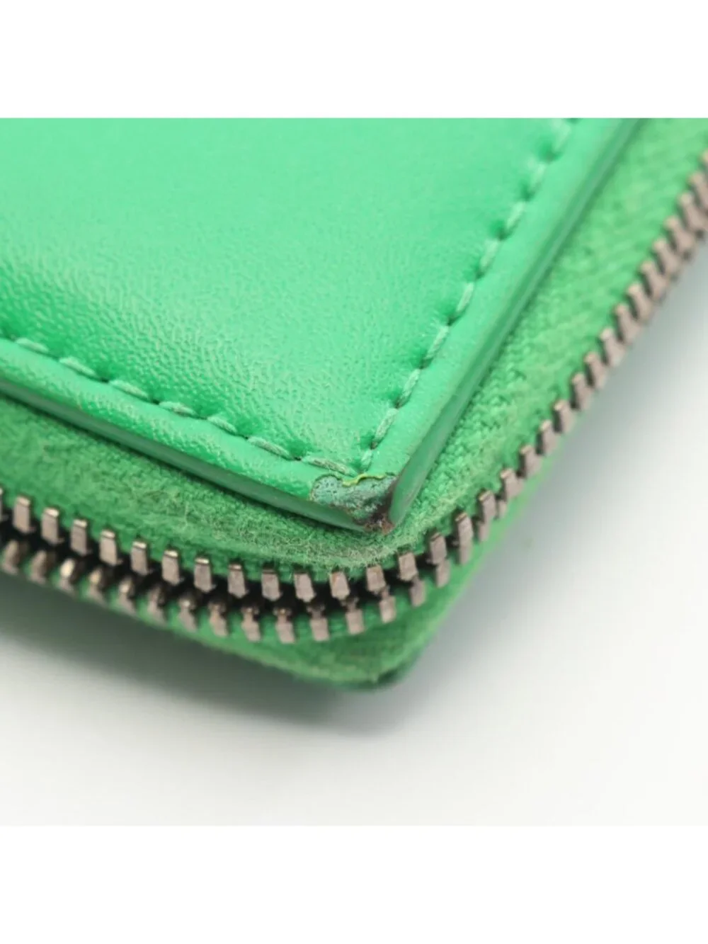 Bottega Veneta Round Wallet Zip Around Maxi Intrecht Green Leather Cassette